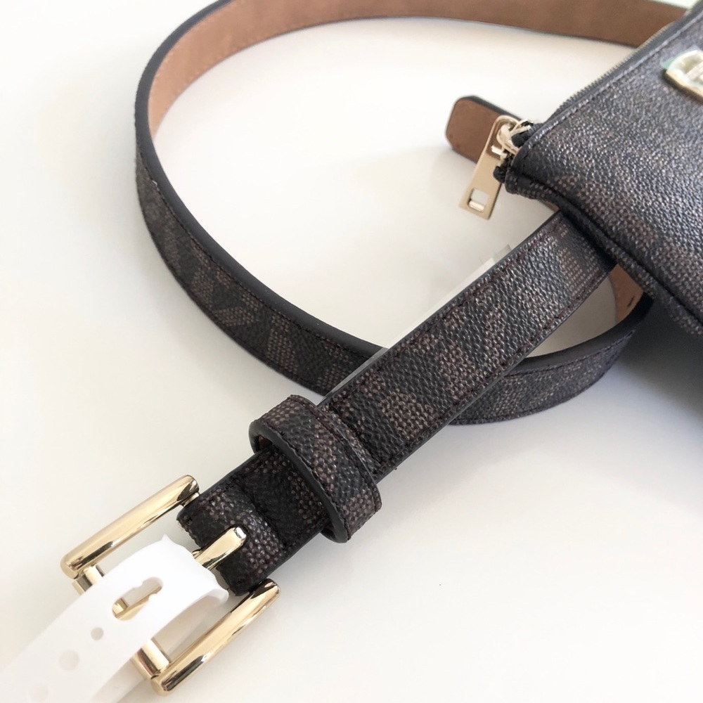 Michael Kors Adjustable Chocolate Belt Bag SMALL Fit - Picture 11 of 14